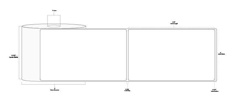 4" x 6.75" Premium Direct Thermal Paper Label; No Perf; 1" Core; 5" OD; 8 Rolls/carton (425 Labels/roll)