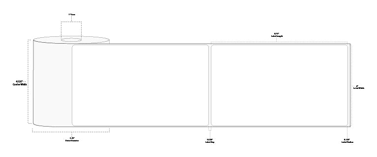 4" x 6.75" Standard Direct Thermal Paper Label; Perforated; 1" Core; 3.75" OD; 12 Rolls/carton (250 Labels/roll)