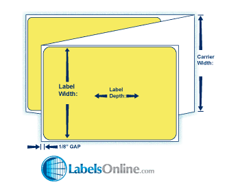 4" x 6" Floodcoated Direct Thermal Paper Label; Perforated; Fanfolded; 2 Stacks/carton (2,000 Labels/stack) - Pastel Yellow PMS 100