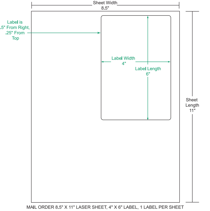 4" x 6" Integrated Labels; 1 up (1,500 sheets/case)