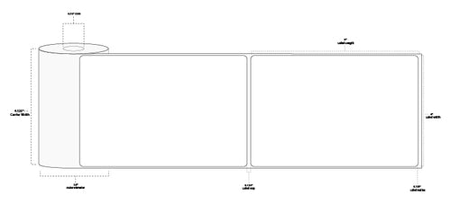 4" x 6" Premium Direct Thermal Paper Label; Perforated; 0.75" Core; 2.5" OD; 36 Rolls/carton (105 Labels/roll)