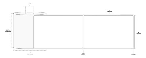 4" x 6" Premium Direct Thermal Paper Label; Perforated; 1" Core; 4" OD; 12 Rolls/carton (250 Labels/roll)