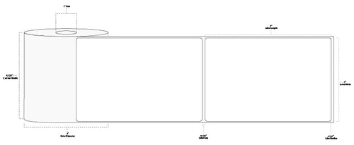 4" x 6" Premium Direct Thermal Paper Label; Perforated; 1" Core; 4" OD; 12 Rolls/carton (500 Labels/roll)
