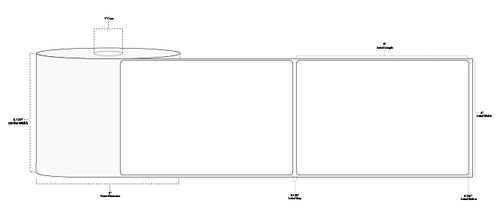 4" x 6" Premium Direct Thermal Paper Label; Perforated; 1" Core; 5" OD; 12 Rolls/carton (475 Labels/roll)