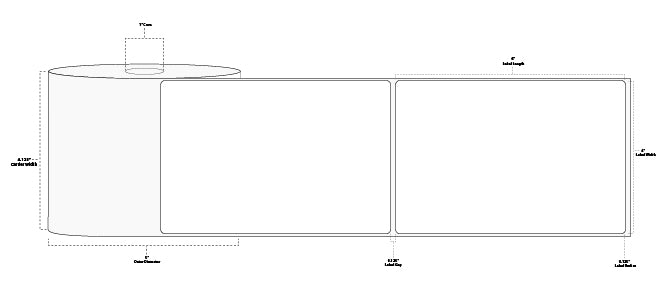 4" x 6" Premium Direct Thermal Paper Label; Perforated; 1" Core; 5" OD; 12 Rolls/carton (475 Labels/roll)