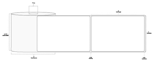 4" x 6" Premium Direct Thermal Paper Label; Perforated; 1" Core; 5" OD; 4 Rolls/carton (450 Labels/roll)