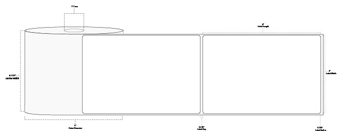 4" x 6" Premium Direct Thermal Paper Label; Perforated; 1" Core; 5" OD; 4 Rolls/carton (450 Labels/roll)