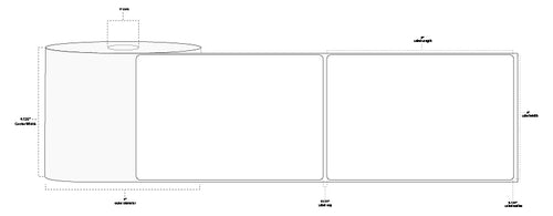 4" x 6" Premium Thermal Transfer Paper Label; Perforated; 1" Core; 5" OD; 12 Rolls/carton (460 Labels/roll)