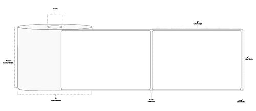 4" x 6" Premium Thermal Transfer Paper Label; Perforated; 1" Core; 5" OD; 12 Rolls/carton (475 Labels/roll)