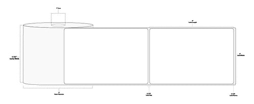 4" x 6" Standard Direct Thermal Paper Label; Perforated; 1" Core; 5" OD; 4 Rolls/carton (450 Labels/roll)