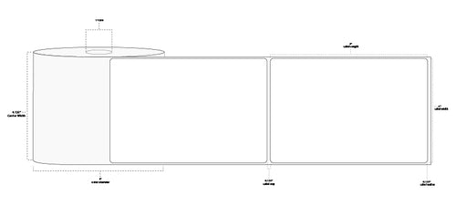 4" x 6" Standard Direct Thermal Paper Label; Perforated; 1" Core; 5" OD; 8 Rolls/carton (475 Labels/roll)