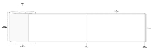 4" x 8.25" Standard Direct Thermal Paper Label; Perforated; 1" Core; 3.75" OD; 12 Rolls/carton (200 Labels/roll)