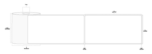 4" x 8" Premium Direct Thermal Paper Label; Perforated; 1" Core; 4" OD; 12 Rolls/carton (200 Labels/roll)