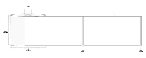 4" x 8" Premium Direct Thermal Paper Label; Perforated; 1" Core; 5" OD; 12 Rolls/carton (350 Labels/roll)