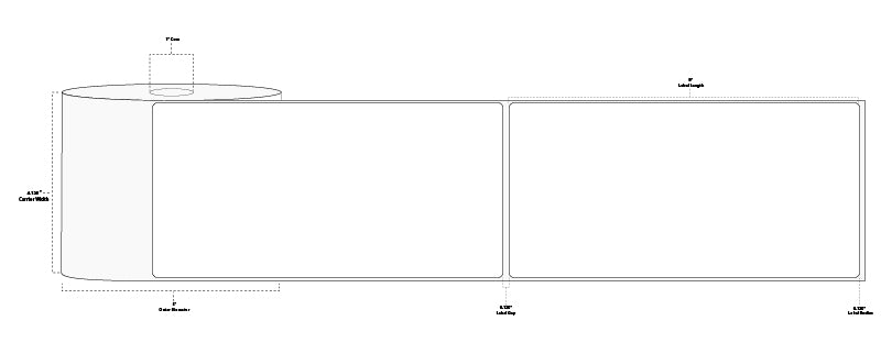 4" x 8" Premium Direct Thermal Paper Label; Perforated; 1" Core; 5" OD; 12 Rolls/carton (350 Labels/roll)