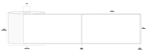 4" x 8" Premium Direct Thermal Paper Label; Perforated; 1" Core; 5" OD; 12 Rolls/carton (350 Labels/roll)