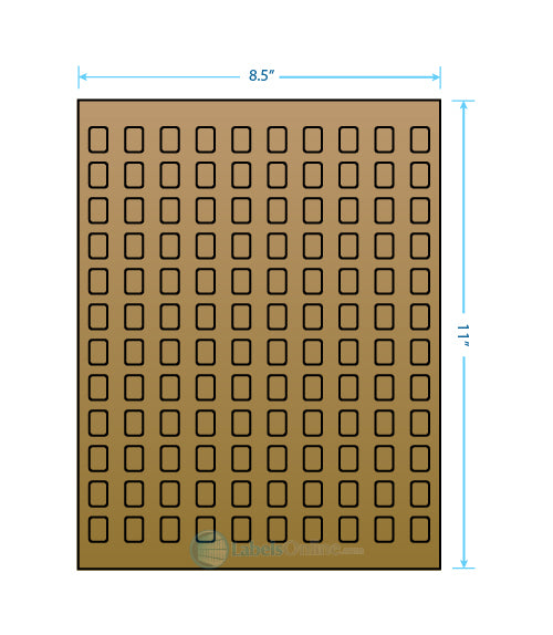 .42" x .58" - 120 up - Brown Kraft (Laser / Inkjet)