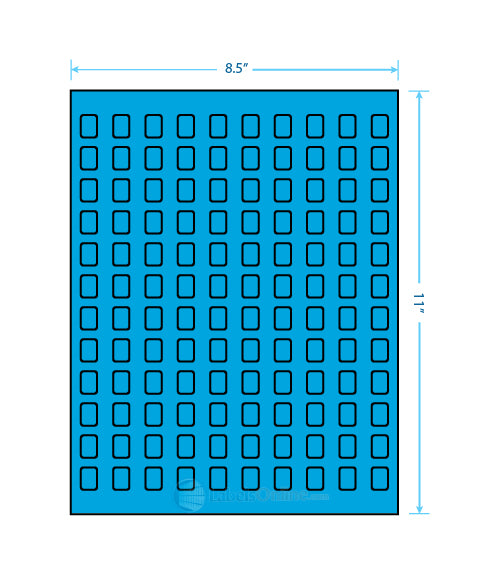 .42" x .58" - 120 up - Fluorescent Blue (Laser)