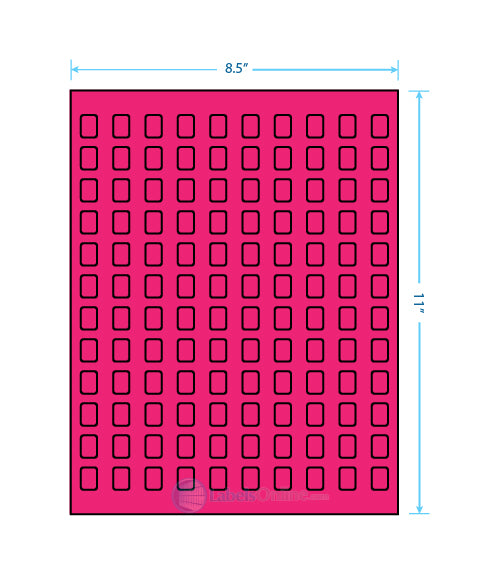 .42" x .58" - 120 up - Fluorescent Pink (Laser)
