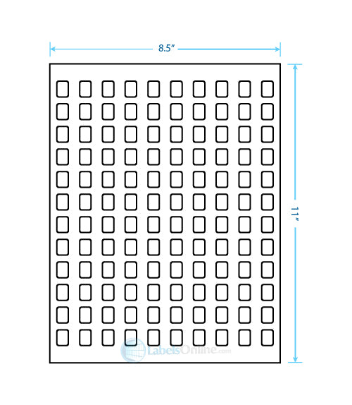 .42" x .58" - 120 up - Opaque/Blockout (Laser / Inkjet)