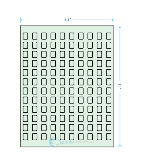 .42" x .58" - 120 up - Pastel Green (Laser)