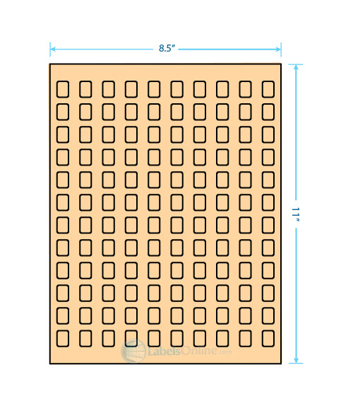 .42" x .58" - 120 up - Pastel Orange (Laser)