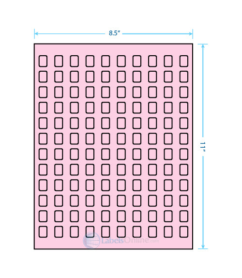 .42" x .58" - 120 up - Pastel Pink (Laser)