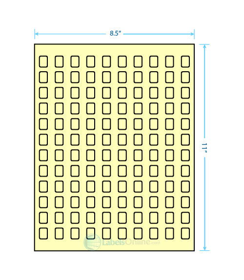 .42" x .58" - 120 up - Pastel Yellow (Laser)