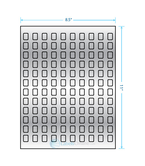 .42" x .58" - 120 up - Silver Foil (Laser)