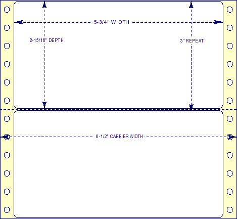 5-3/4" x 2-15/16" - Pinfed Blank EDP Label; 1 Label Across; 5,000 Labels/carton - Fanfolded
