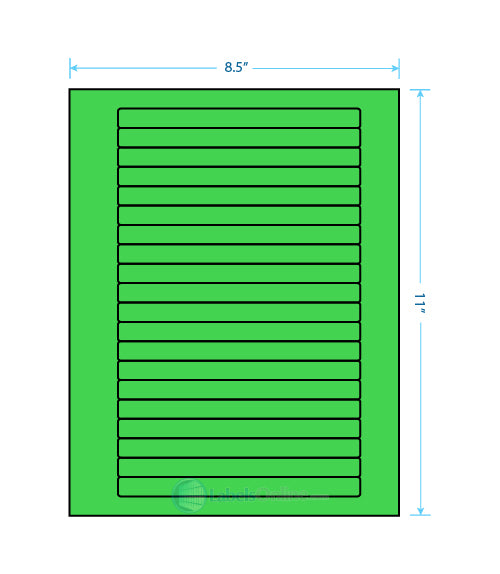 6.25" x .5" - 20 up - Fluorescent Green
