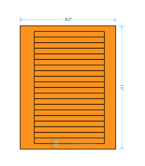 6.25" x .5" - 20 up - Fluorescent Orange