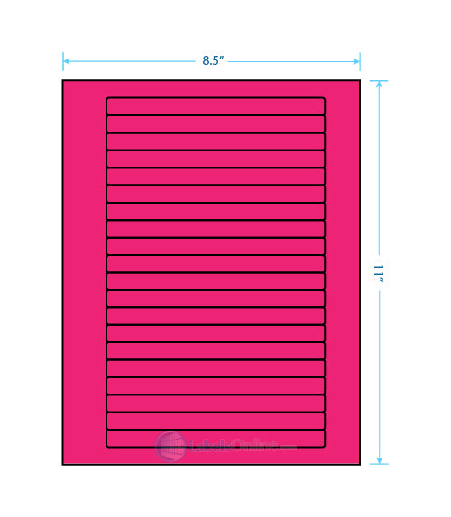 6.25" x .5" - 20 up - Fluorescent Pink