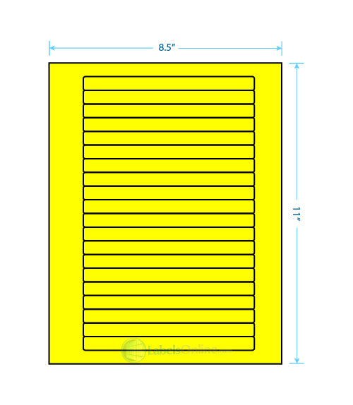 6.25" x .5" - 20 up - Fluorescent Yellow