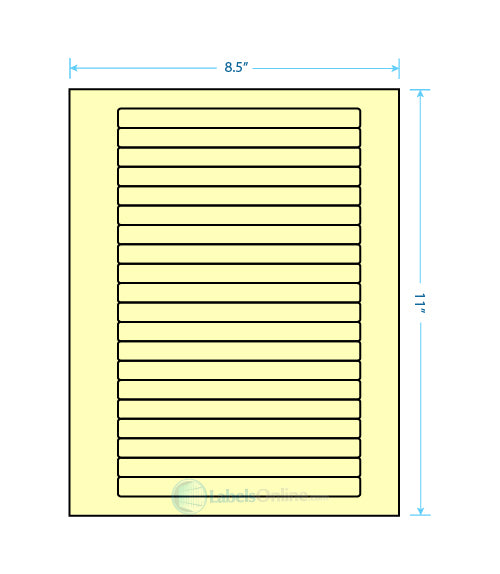 6.25" x .5" - 20 up - Pastel Yellow