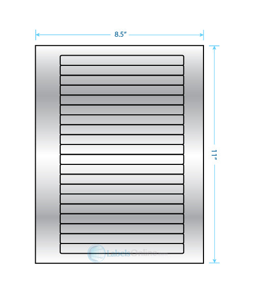 6.25" x .5" - 20 up - Silver Foil