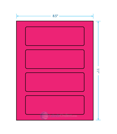 6.5" x 2.0875" - 4 up - Fluorescent Pink (Laser)