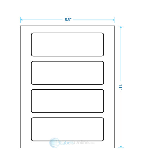 6.5" x 2.0875" - 4 up - Matte Litho (Laser)