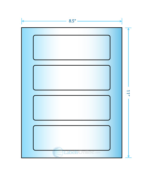 6.5" x 2.0875" - 4 up - Mid Gloss (Laser)