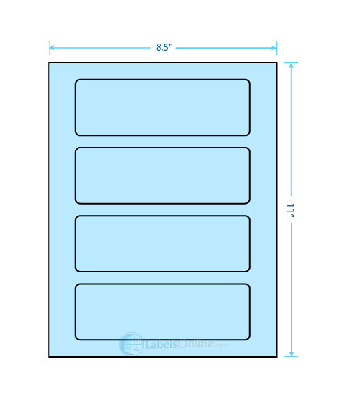 6.5" x 2.0875" - 4 up - Pastel Blue (Laser)