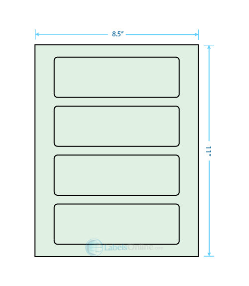 6.5" x 2.0875" - 4 up - Pastel Green (Laser)