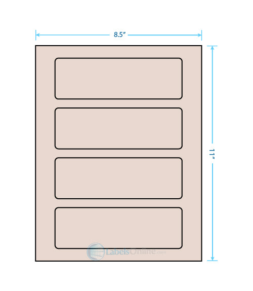 6.5" x 2.0875" - 4 up - Pastel Tan (Laser)