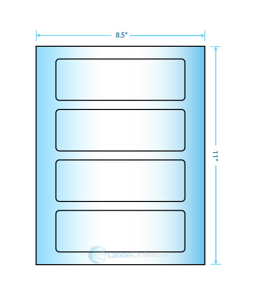 6.5" x 2.0875" - 4 up - Premium High Gloss (Laser)