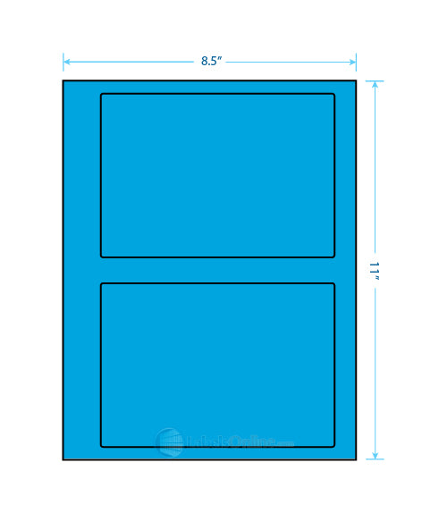 6.78" x 4.75" Barcode Labels - 2 up - Fluorescent Blue