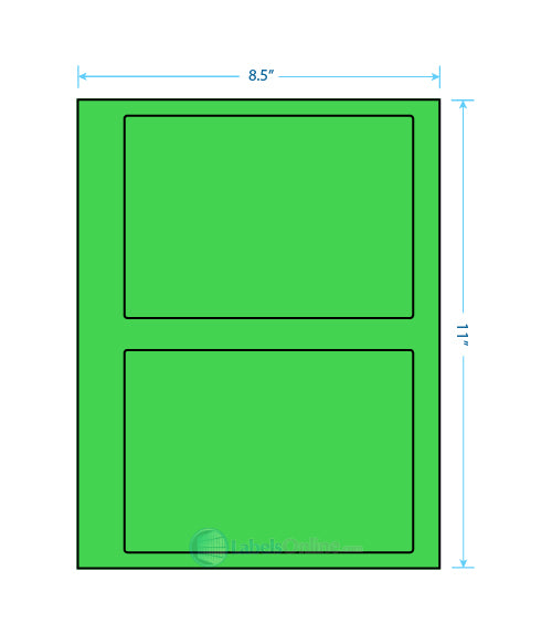 6.78" x 4.75" Barcode Labels - 2 up - Fluorescent Green