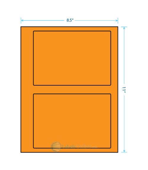 6.78" x 4.75" Barcode Labels - 2 up - Fluorescent Orange