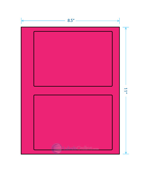 6.78" x 4.75" Barcode Labels - 2 up - Fluorescent Pink