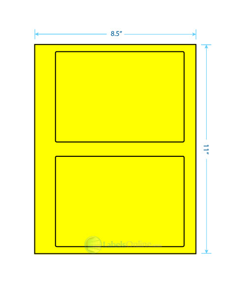6.78" x 4.75" Barcode Labels - 2 up - Fluorescent Yellow