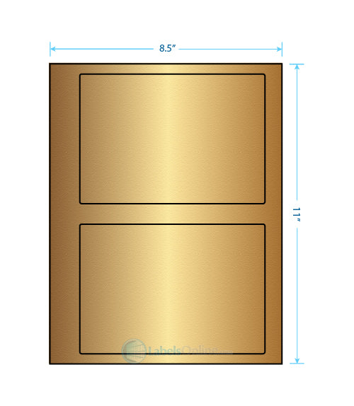6.78" x 4.75" Barcode Labels - 2 up - Gold Foil