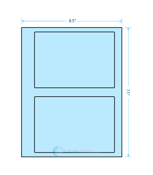 6.78" x 4.75" Barcode Labels - 2 up - Pastel Blue